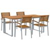 vidaXL Garden Dining Set 5 pcs Grey Solid Acacia Wood