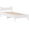 vidaXL Bed Frame with Headboard White 75x190 cm Small Single Solid Wood Pine