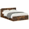 vidaXL Bed Frame with Storage Smoked Oak 140 x 200 cm Engineered Wood