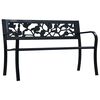 vidaXL Garden Bench 125 cm Black Steel
