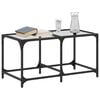 vidaXL Coffee Table with Transparent Glass Top 78.5x40x40 cm Steel