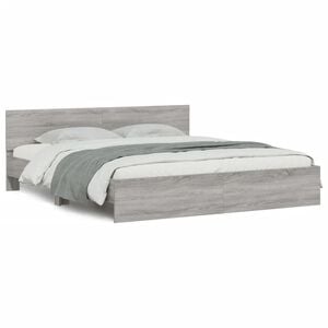 vidaXL Bed Frame without Mattress Grey Sonoma 200x200 cm