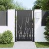 vidaXL Garden Gate with Lock Black 105 x 200 cm Powder-coated steel