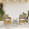 vidaXL Garden Chairs with Cushions 2 pcs Beige Poly Rattan&Solid Wood