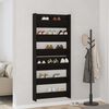 vidaXL Shoe Cabinet 2 pcs Black Oak 86 x 18 x 90 cm Engineered Wood
