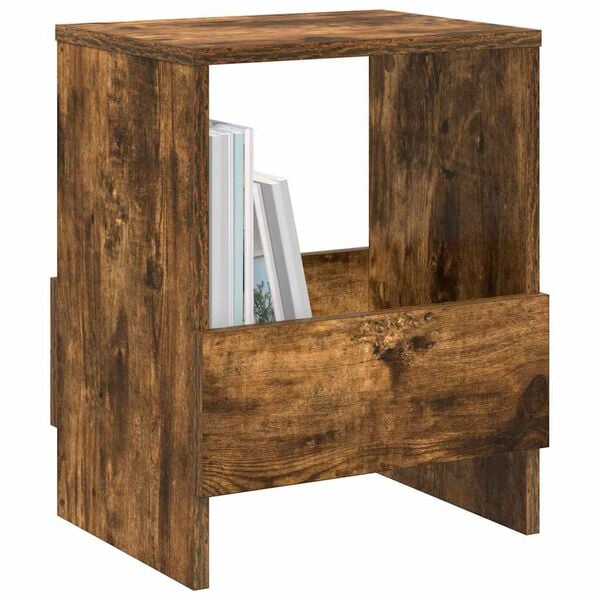 vidaXL Magazine Rack Smoked Oak 35 x 30 x 45 cm