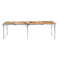 HI Folding Beer Pong Table 240x60x55 cm MDF and Aluminium