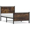 vidaXL Metal Bed Frame without Mattress Smoked Oak 90x190 cm Single