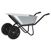 vidaXL Wheelbarrow Silver and Black 137 x 60 x 65.5 cm Steel