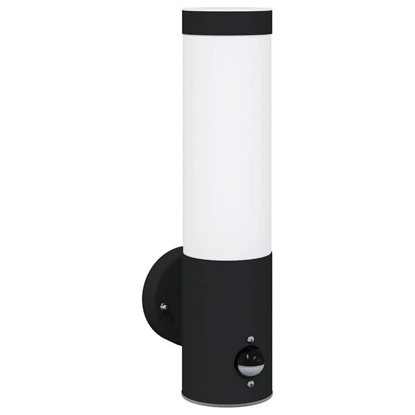vidaXL Outdoor Wall Light Black 12 x 7.5 x 29 cm Stainless steel