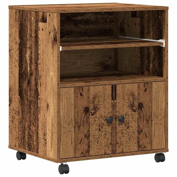 vidaXL Printer Stand Old Wood 60 x 48 x 74 cm Engineered Wood