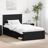 vidaXL Bed Frame with Headboard Black 100 x 200 cm Solid Pine Wood