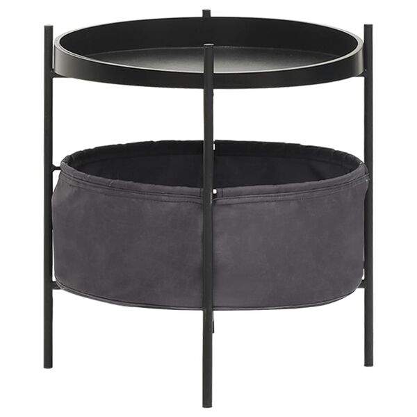 vidaXL Side Table with Basket 40x40x45.5 cm Grey