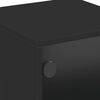 vidaXL Bedside Cabinet with Glass Door Black 35x37x50 cm