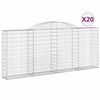 vidaXL Arched Gabion Baskets 20 pcs 300x30x120/140 cm Galvanised Iron
