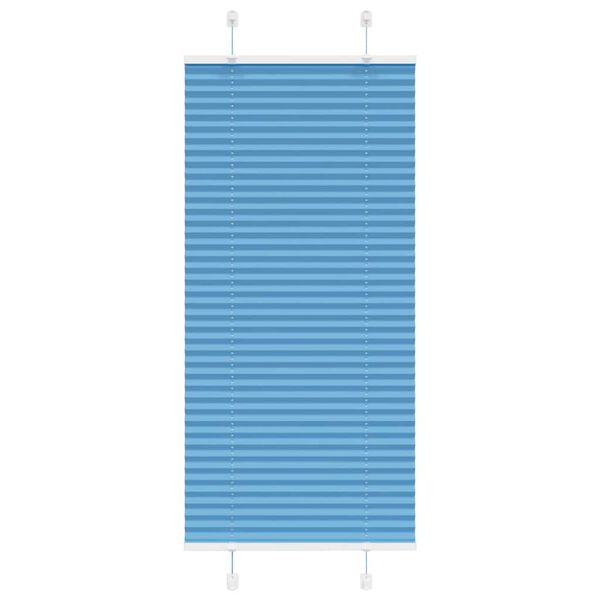 vidaXL Pleated Blind Blue 55x150 cm Fabric Width 54.4 cm Polyester