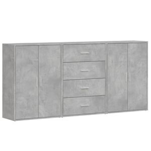 vidaXL Sideboards 3 pcs Concrete Grey 60x31x84 cm Engineered Wood
