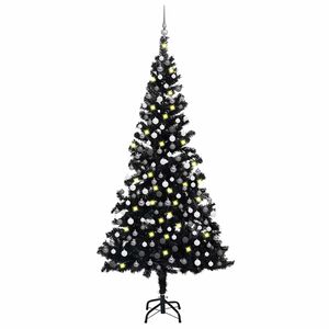 vidaXL Artificial Christmas Tree | Black | PVC | Large