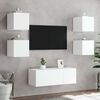 vidaXL TV Wall Cabinet with LED Lights White 30.5x35x30 cm