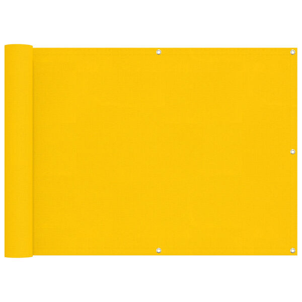 vidaXL Balcony Screen Yellow 75 x 200 cm PU coated oxford alu