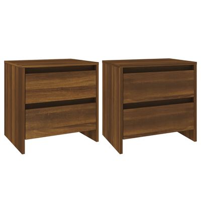 vidaXL Bedside Cabinets 2 pcs Brown Oak 45x34.5x44.5 cm Engineered Wood
