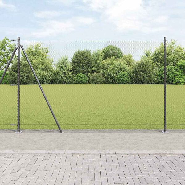 vidaXL Fence Post Grey 10 x 1.5 m (13 mm mesh) Steel and PVC