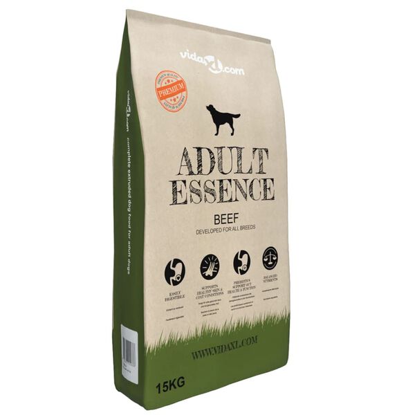 vidaXL Premium Dry Dog Food Adult Essence Beef 2 pcs 30 kg