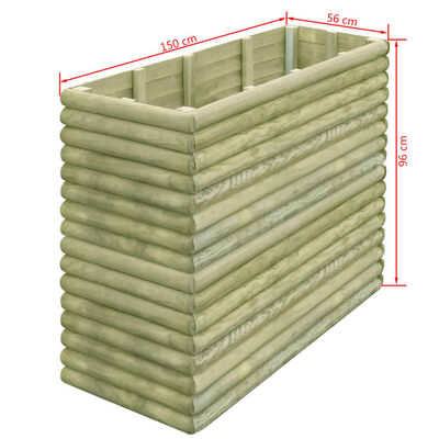 vidaXL Garden Raised Bed 150x56x96 cm Impregnated Pinewood 19 mm