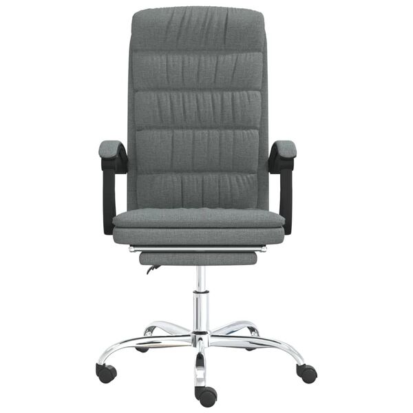 vidaXL Reclining Office Chair Dark Grey Fabric