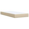 vidaXL Box Spring Bed with Mattress Cream 100x200 cm Fabric