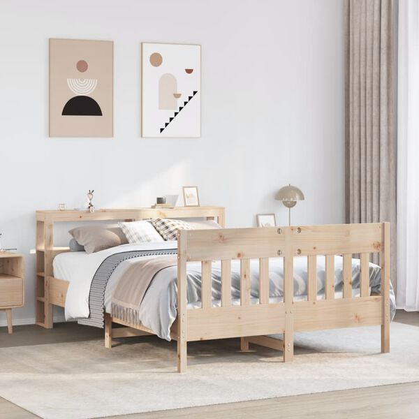 vidaXL Bed Frame without Mattress 140x190 cm Solid Wood Pine