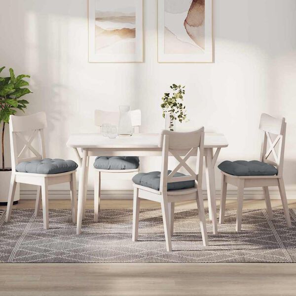 vidaXL Seat Cushions 4 pcs Light Grey 45 x 45 x 12 cm Fabric