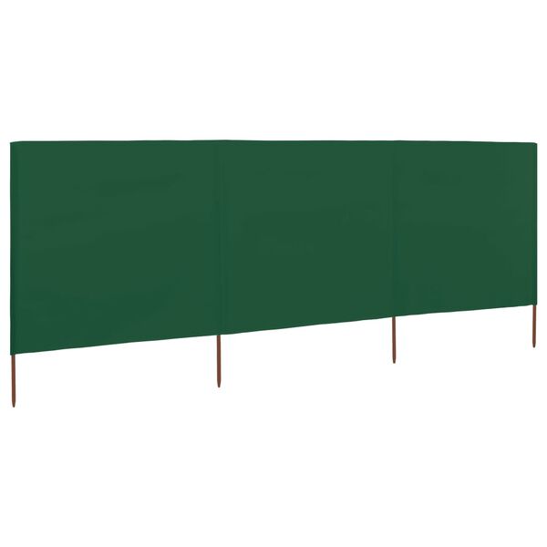 vidaXL 3-panel Wind Screen Fabric 400x120 cm Green