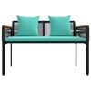 vidaXL Outdoor Bench Black and Turquoise 117 x 54 x 74.5 cm