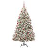 vidaXL Artificial Christmas Tree Green and White 180 cm PVC and Metal