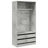 vidaXL Wardrobe Concrete Grey 100x50x200 cm Engineered Wood