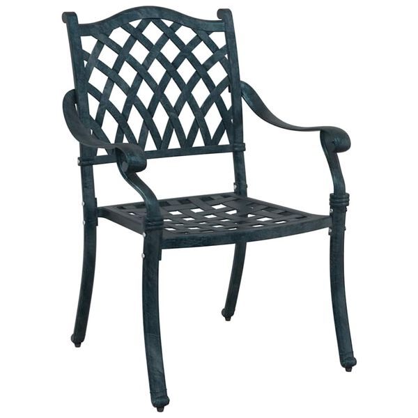 vidaXL Garden Chair 2 pcs Green 55 x 56.5 x 91cm Aluminium