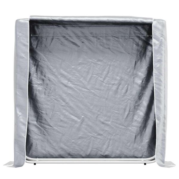 vidaXL Firewood Rack with Rain Cover 150x25x150 cm Galvanised steel