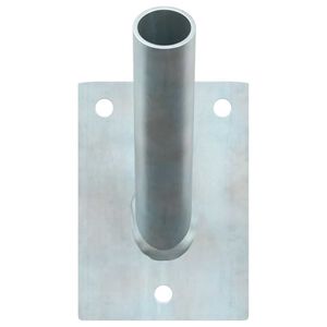 vidaXL Flag Pole Holder Silver 10.5 x 7.5 cm Steel