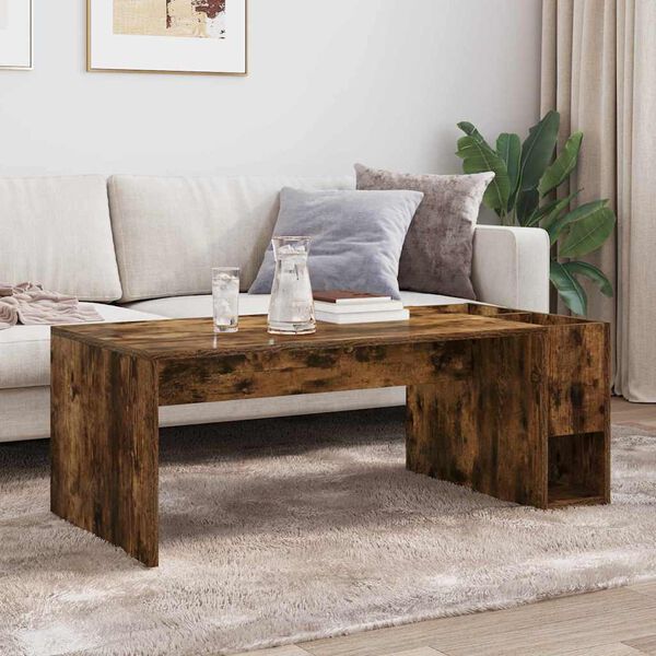 vidaXL Coffee Table Smoked Oak 101.5 x 50 x 37 cm Engineered Wood