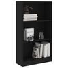 vidaXL 3-Tier Book Cabinet Black 60x24x109 cm Engineered Wood