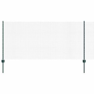 vidaXL Welded Wire Fence with Posts 10 x 1 m Galvanised Steel Green