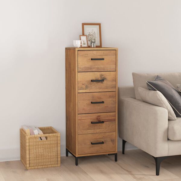 vidaXL Chest of Drawers 42x35x110 cm Solid Pinewood