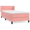 vidaXL Box Spring Bed with Mattress Pink 90x200 cm Velvet