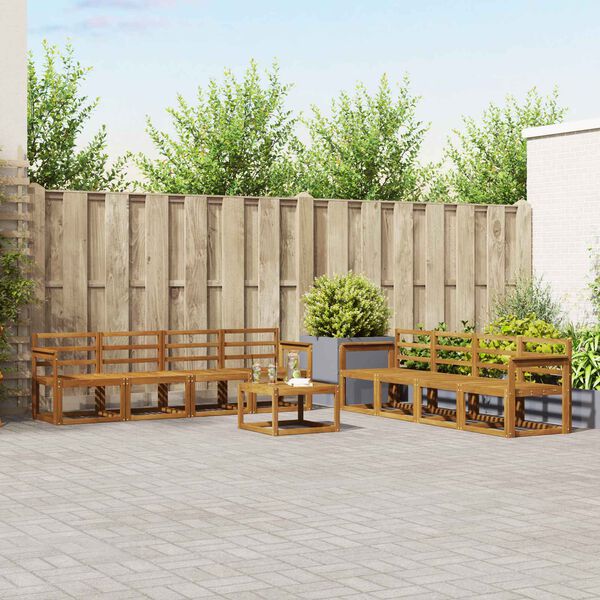 vidaXL Outdoor Sofa Set 9 pcs Natural Solid Acacia Wood