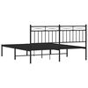 vidaXL Metal Bed Frame without Mattress with Headboard Black 160x200cm