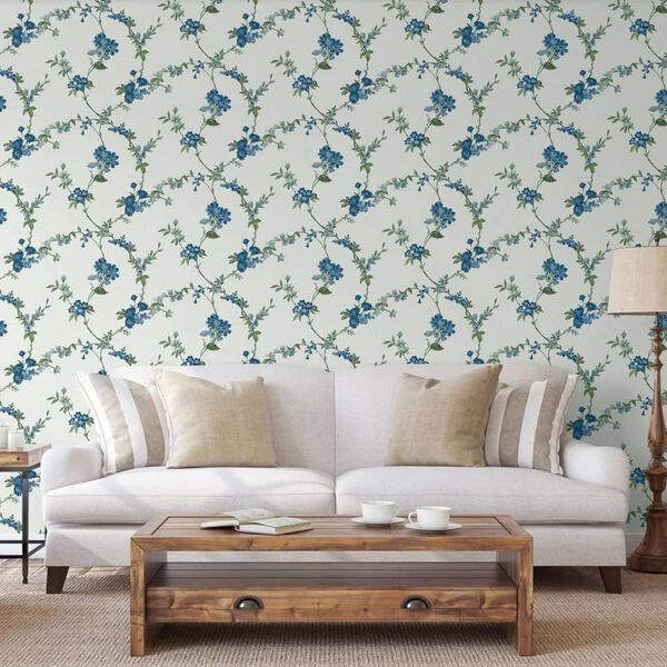 DUTCH WALLCOVERINGS Wallpaper Flower Light Blue