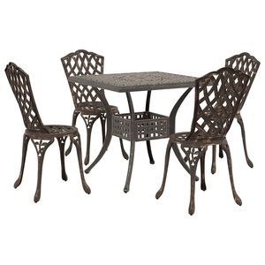 vidaXL Garden Table Set 5 pcs Bronze Cast Aluminium