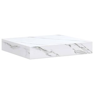 vidaXL Wall Shelf White Marble 23 x 23.5 x 4 cm Engineered Wood