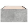 vidaXL Daybed with Drawers without Mattress Concrete Grey 100x200 cm